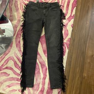 Express Fringe straight leg jeans 6